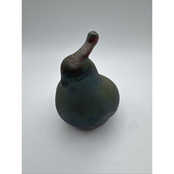 Raku Art Pottery Quail Bird Figurine Iridescent Green Signed Jeremy Diller - Picture 4 of 7